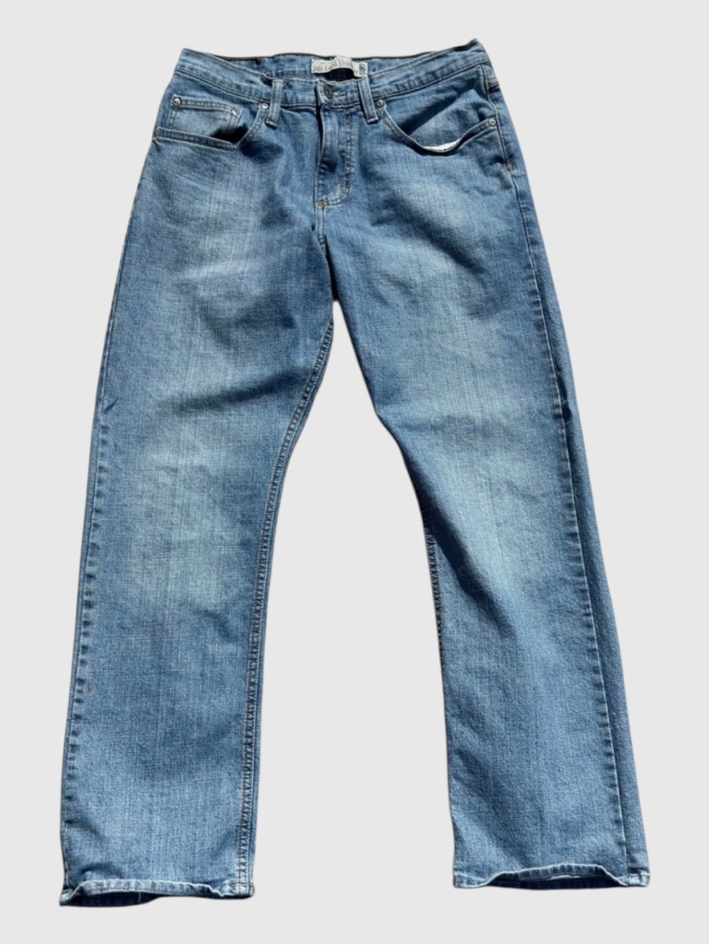 Wrangler Originals Jeans Mens Relaxed Straight Faded Blue Denim Y2K